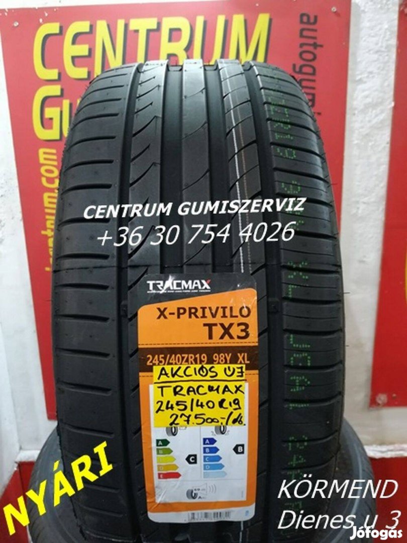 245/40R19 Tracmax akciós nyári gumi 27.500 Ft