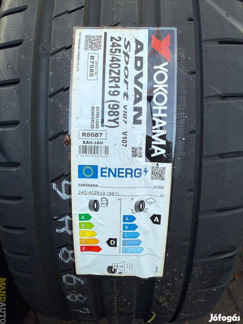 245/40R19 Yokohama Advan Sport V107(XL)