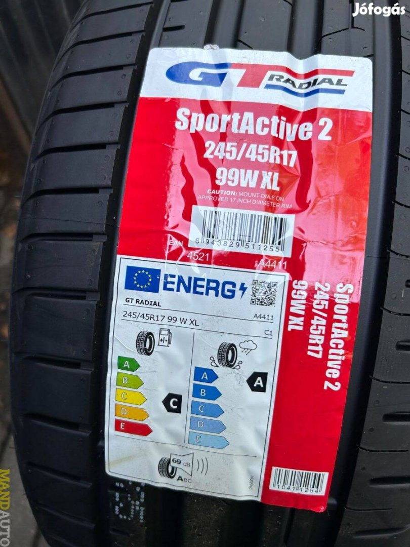 245/45R17 Gtradial Sportactive 2(XL),Új nyárigumi