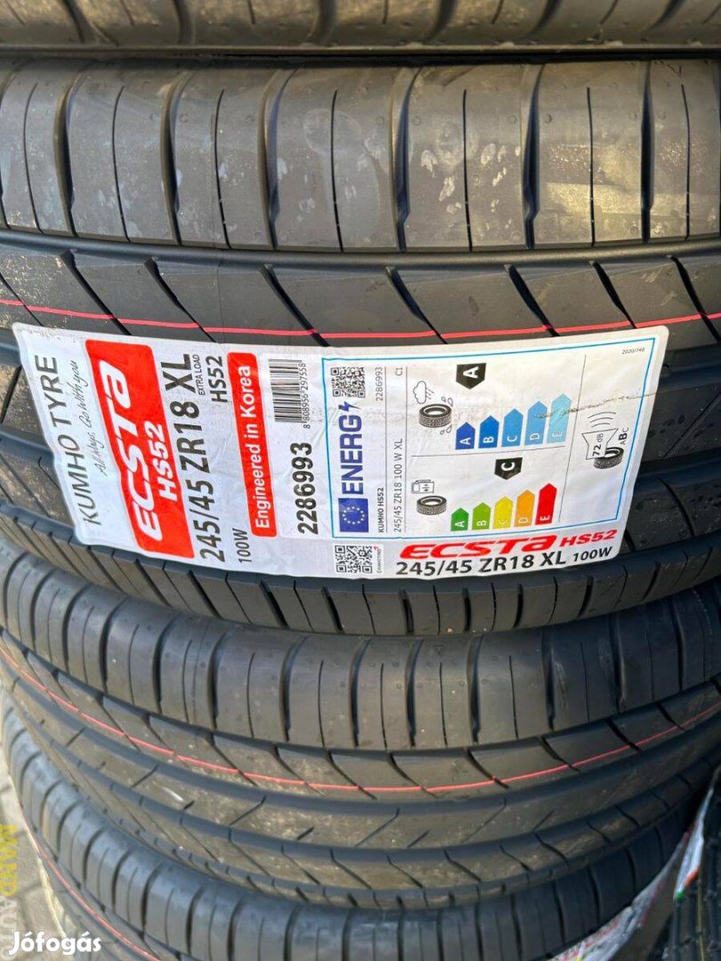 245/45R18 Kumho Ecsta HS52(XL),Új nyári gumi