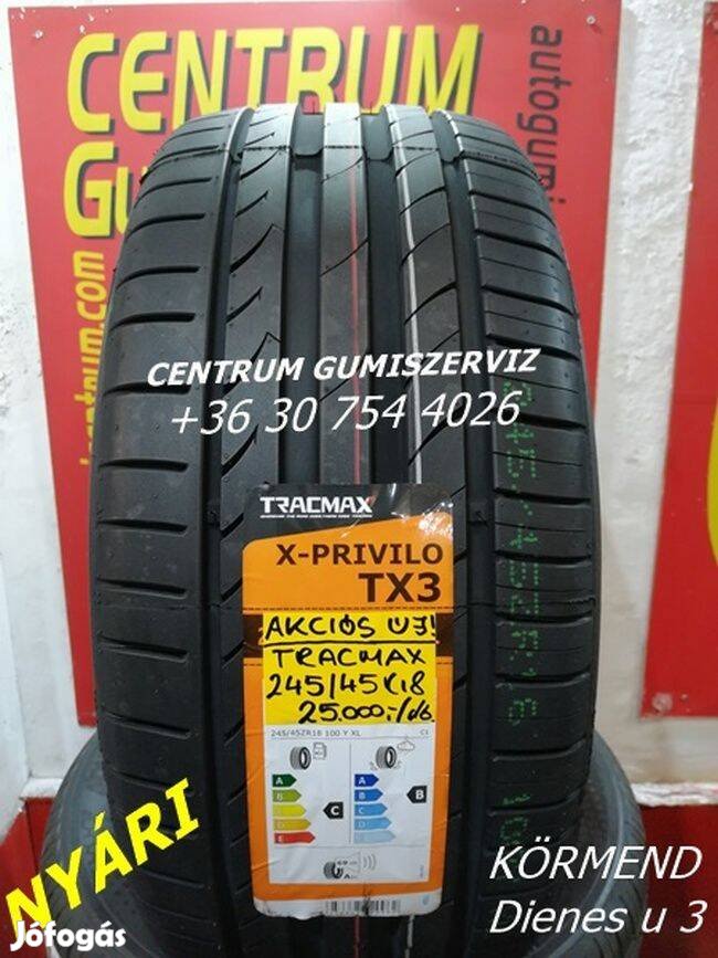245/45R18 Tracmax akciós nyári gumi 25.000 Ft