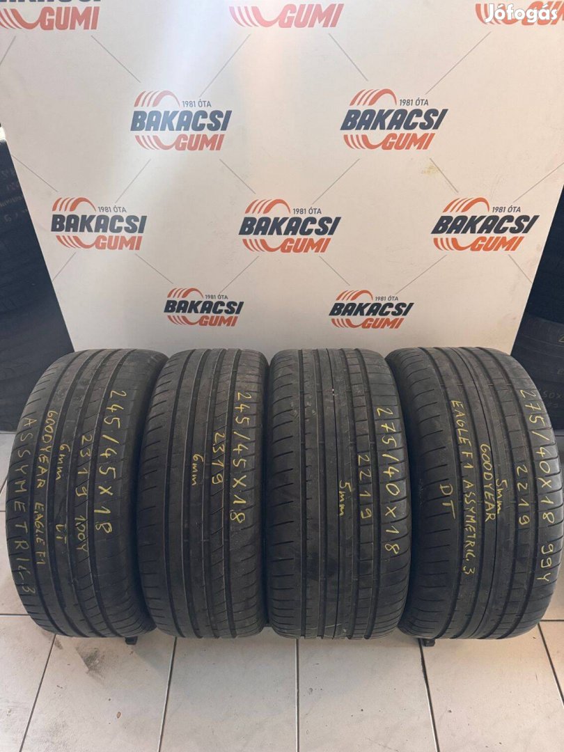 245/45R18 és 275/40R18 Goodyear kétszéles nyári gumi eladó