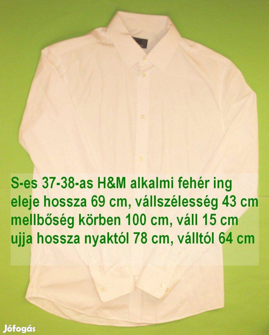 2490Ft S-es 37-38 H&M újszerű alkalmi fehér ing Bp.12. ker