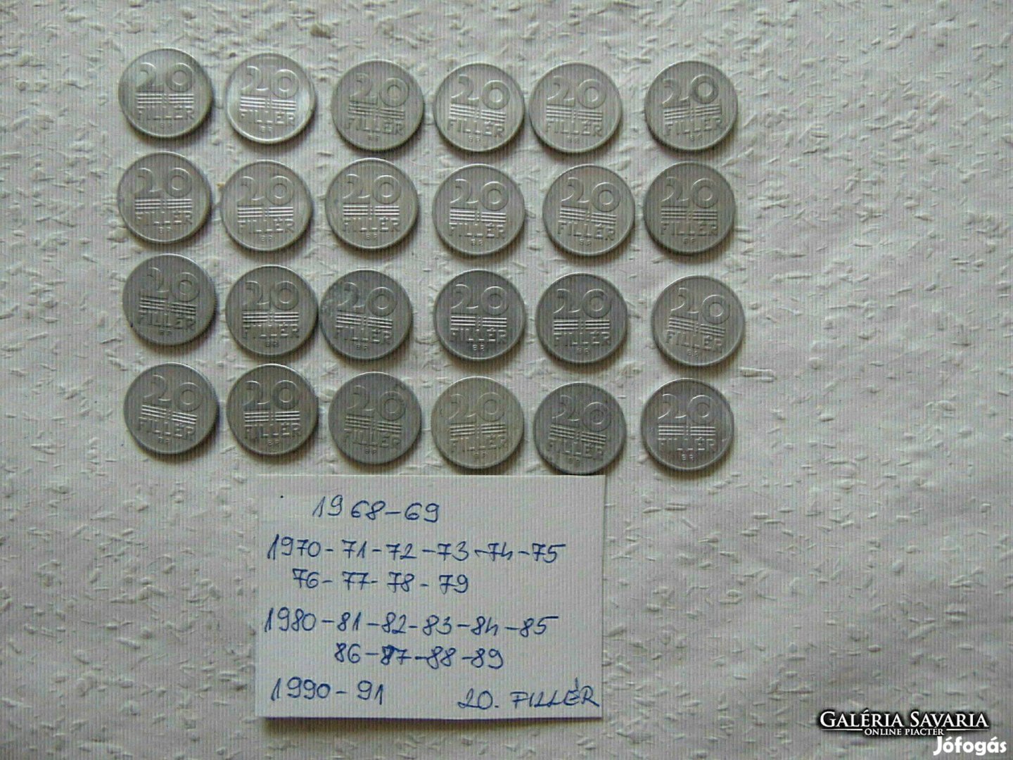 24 darab alumínium 20 fillér LOT ! Mind más évszám