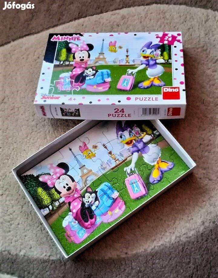 24 darabos puzzle kirakó Minnie egér Párizsban