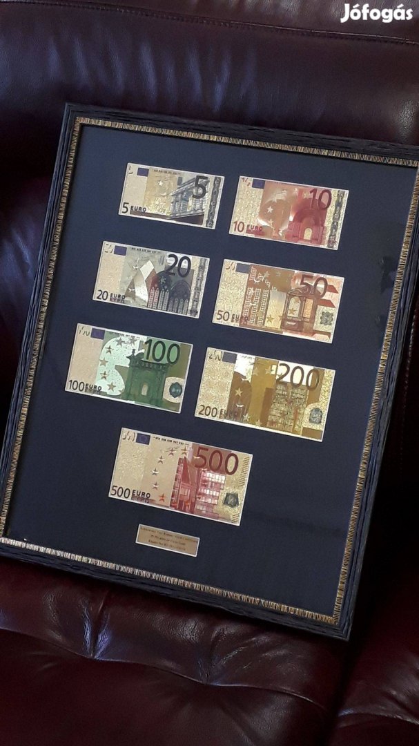 24 kt Arany EURO és Dollár Bankjegy Full Szett, Luxus Ajándék