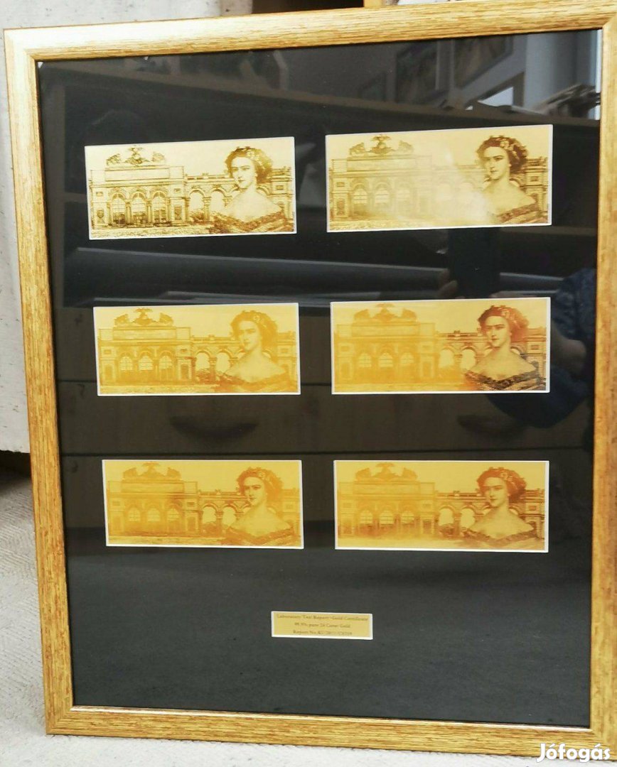 24 kt Arany Sissi, Erzsébet Királyné Exkluzív Kép, Luxus Ajándék