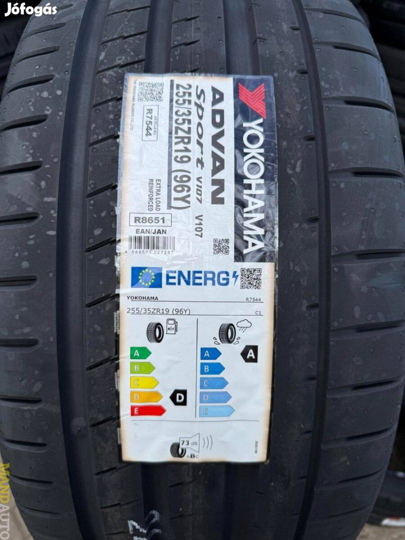 255/35R19 Yokohama Advan-Sport V107(XL),Új nyárigumi