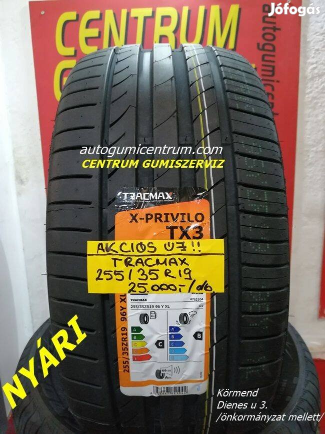 255/35r19 nyári gumi újak -Trracmax. 25.000 Ft