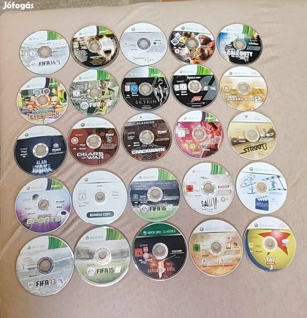 25 darab Xbox 360 gyári lemez egyben