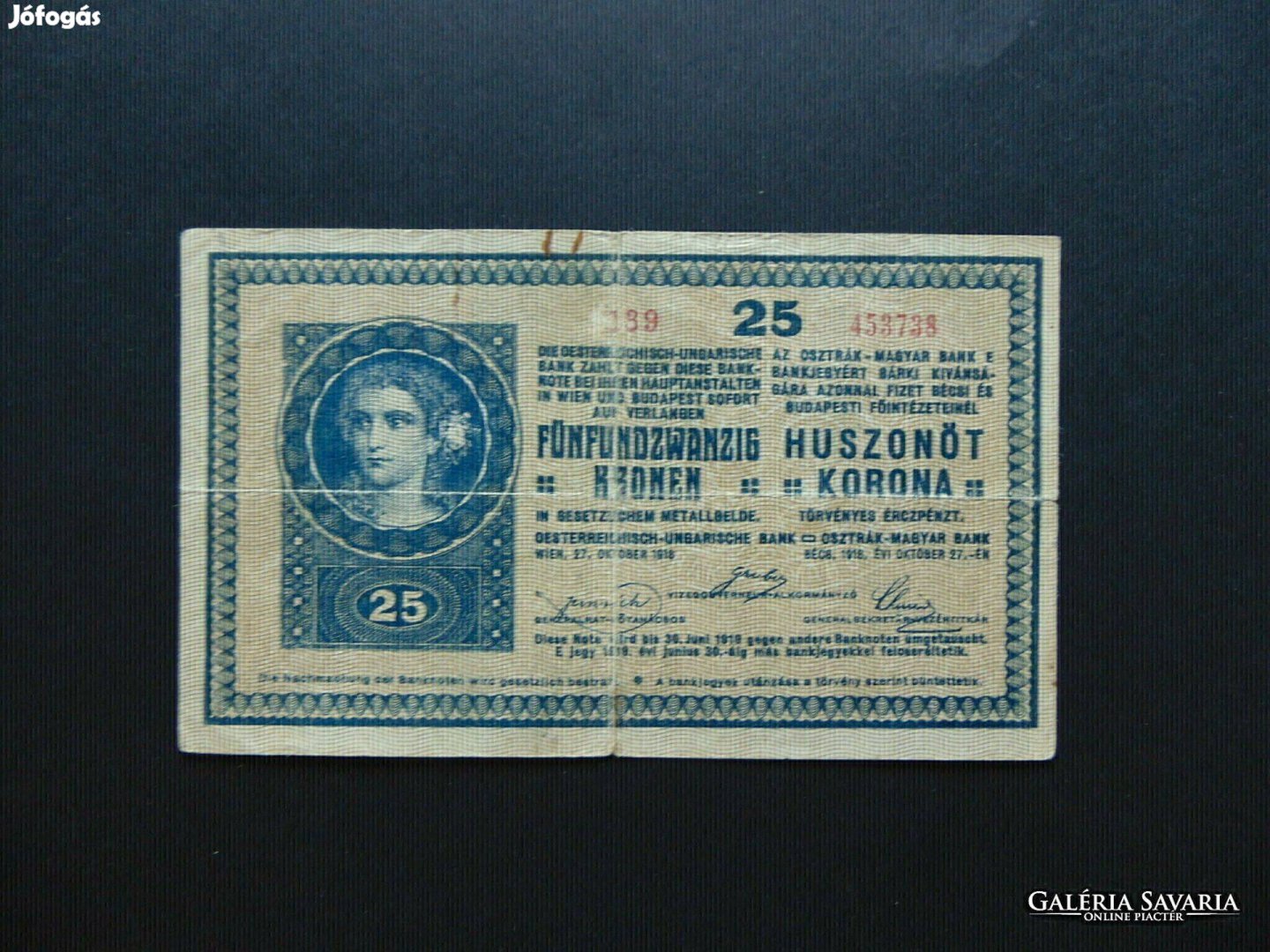 25 korona 1918 Kép szerint