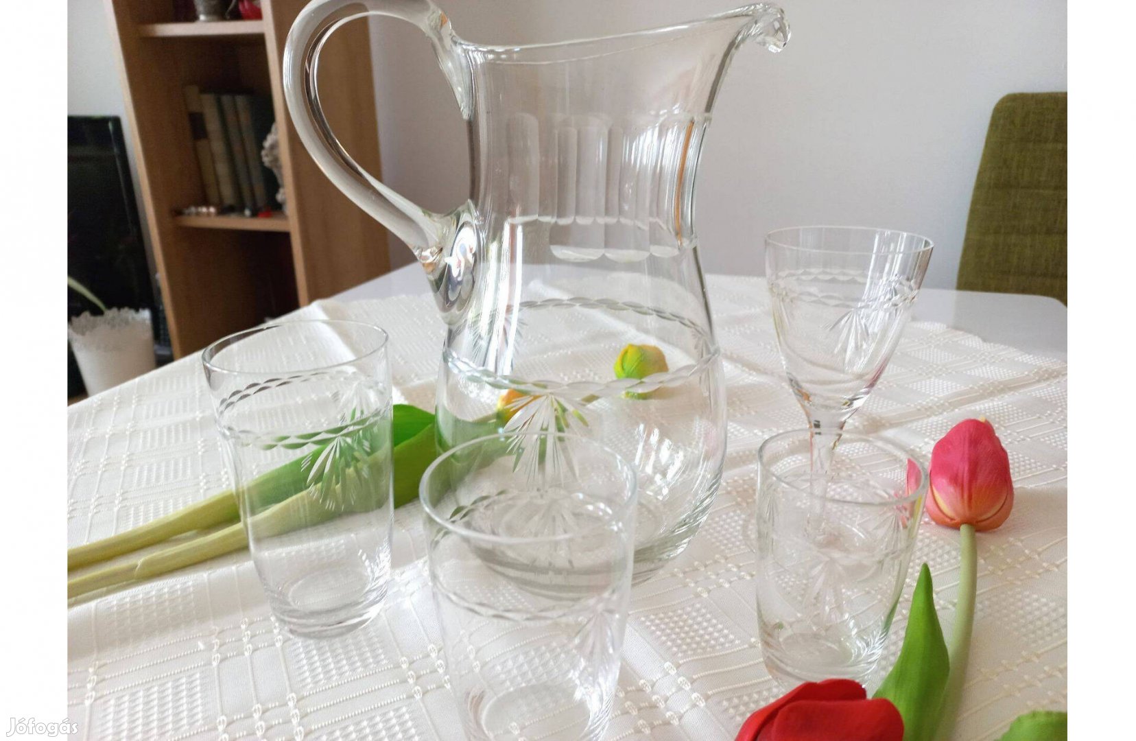 25 részes finom mintájú az ünnepi asztalra is kiváló régi pohárkészlet