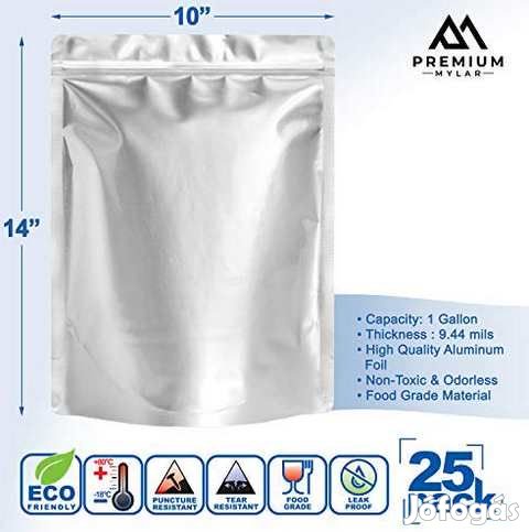 25db. 26x35cm-es Visszazárható Mylar Tasak 1Gallon (4499)