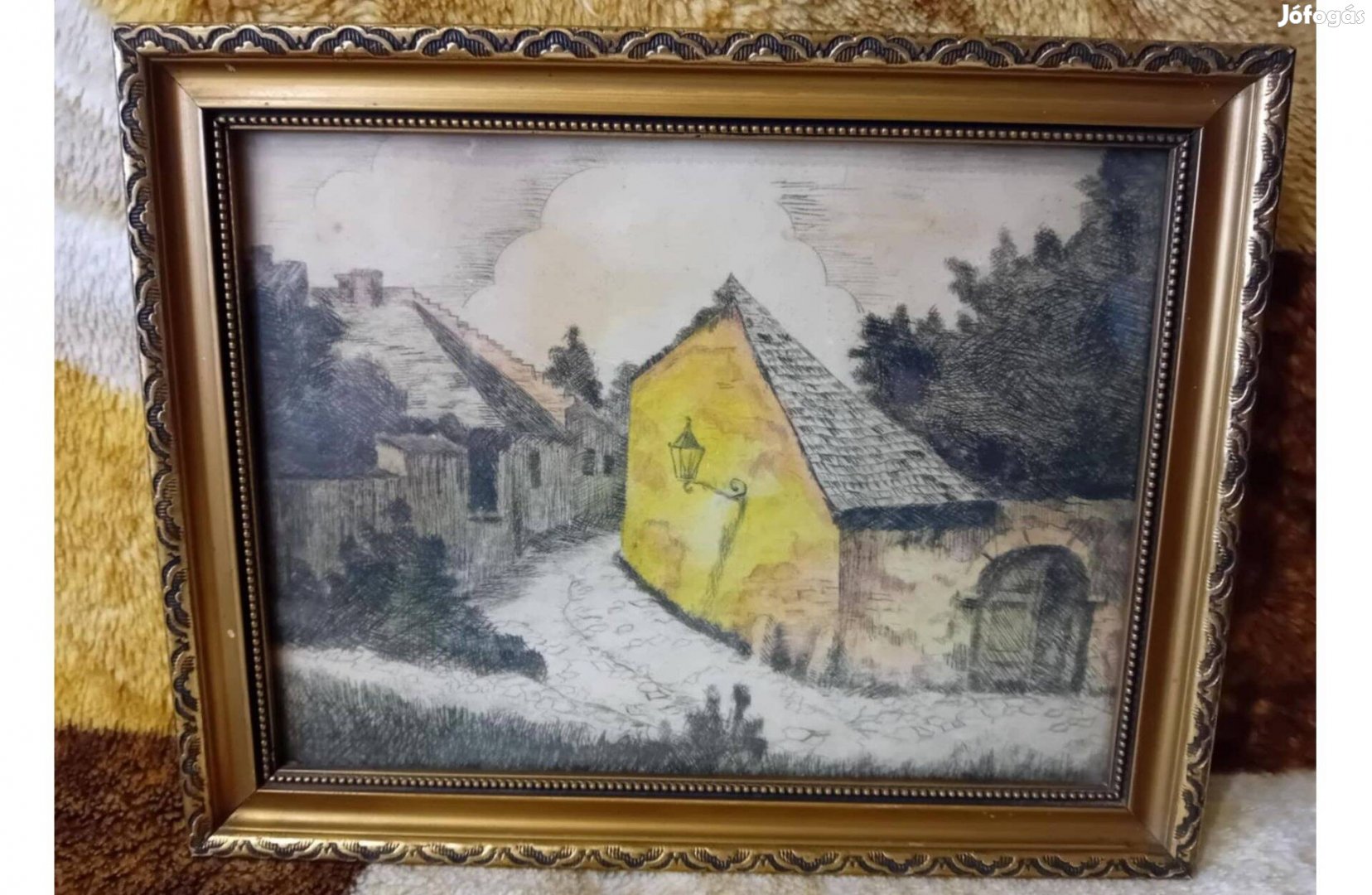 26013 Tabáni részlet - színezett rézkarc