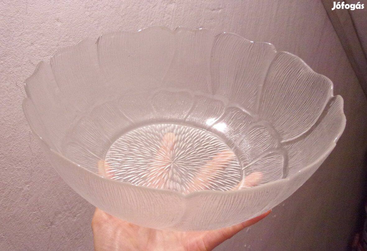 26 cm átmérőjű üveg tál dísztál Újpest központ közelében