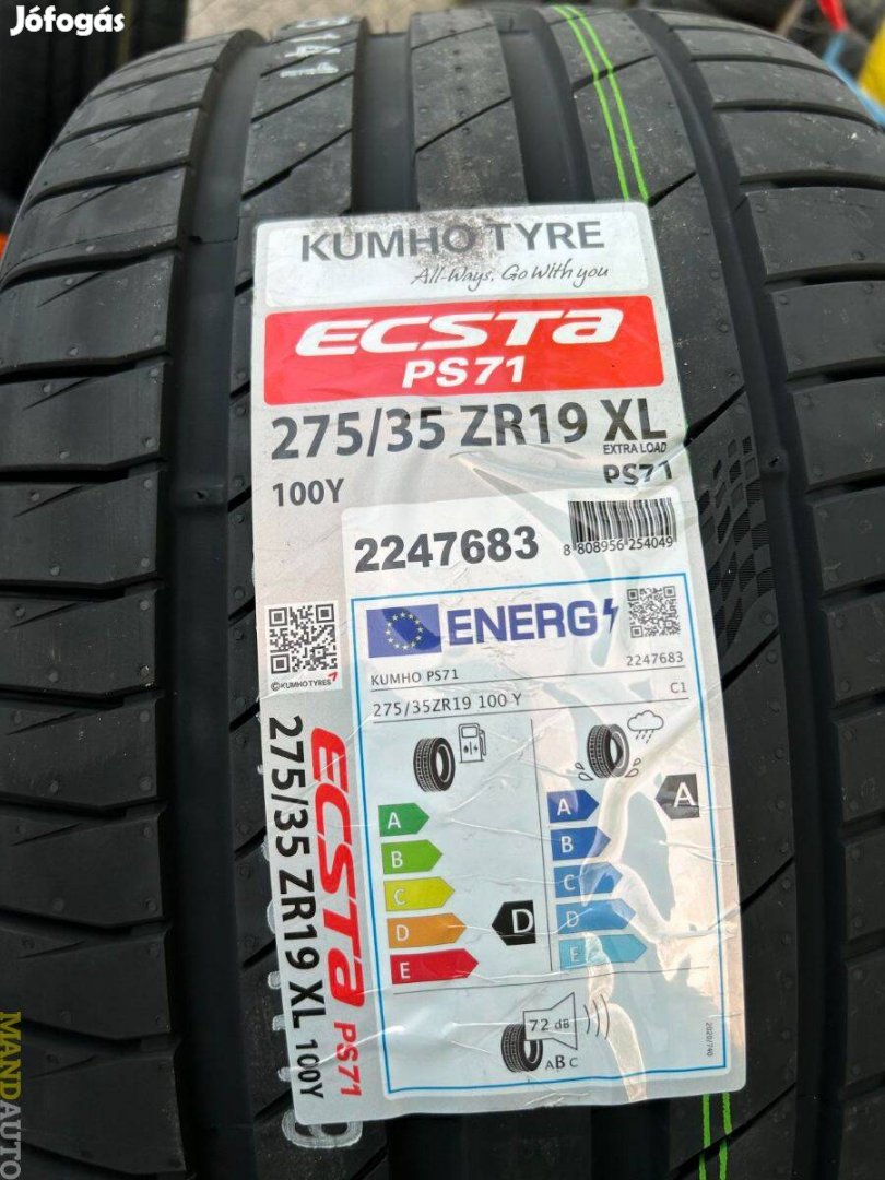 275/35R19 Kumho Ecsta PS71(XL),Új nyári gumi