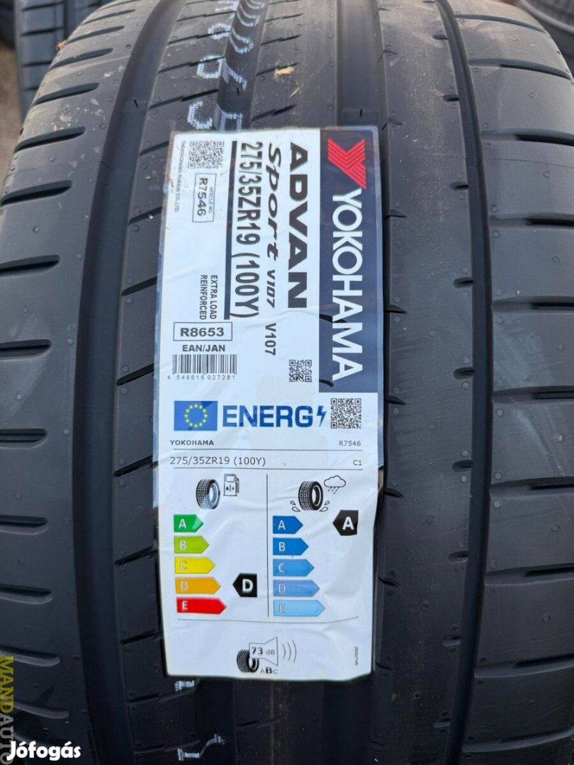 275/35R19 Yokohama Advan-Sport V107(XL),Új nyárigumi