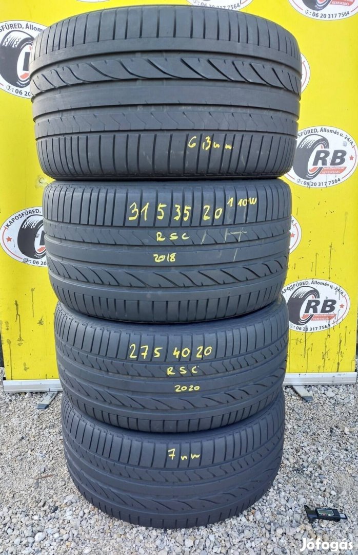 275/40 r20+315/35 r20 Bridgeston RSC nyári,évjárat2019,7-6mm