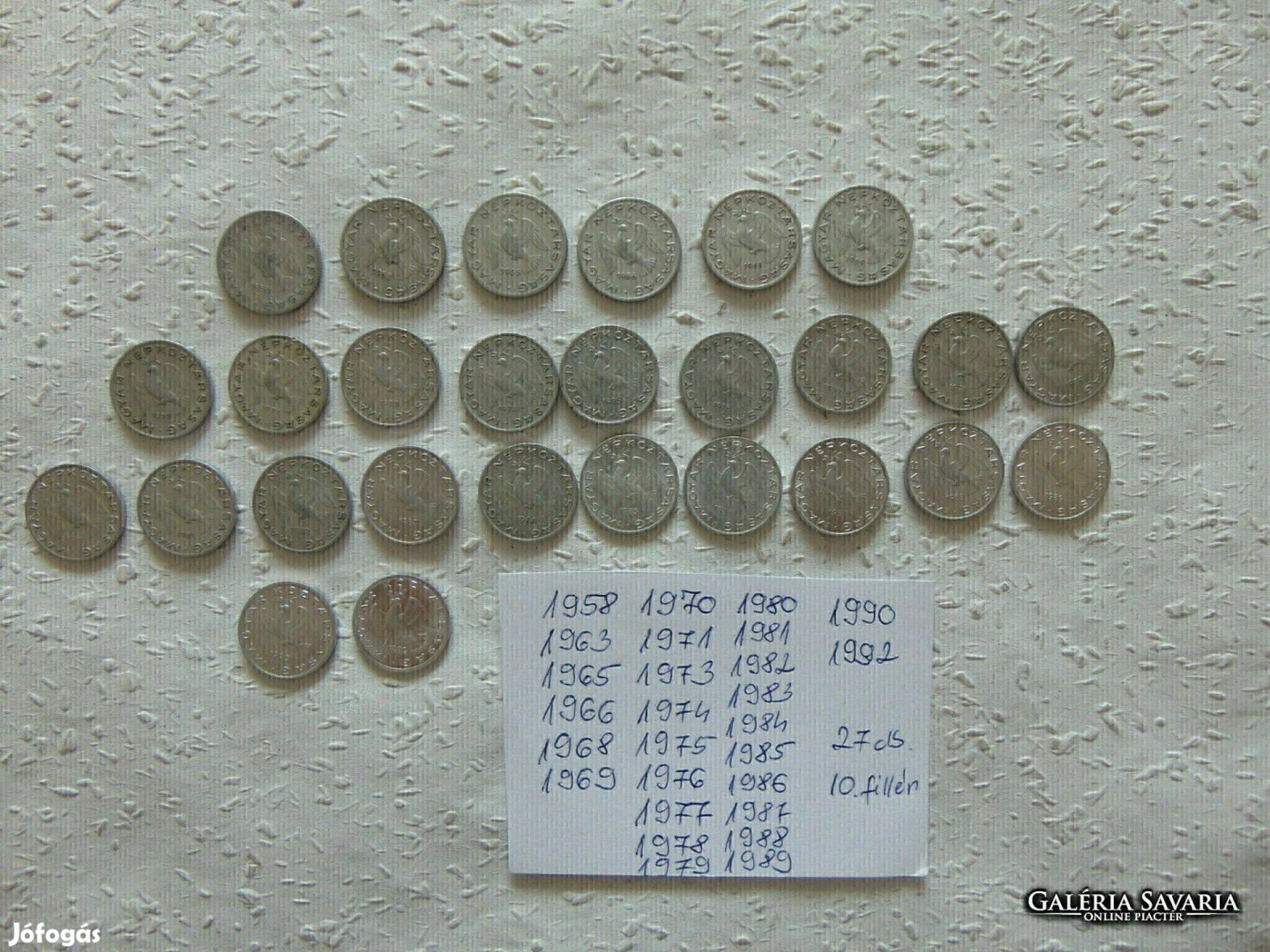 27 darab 10 fillér LOT ! Mind más évszám