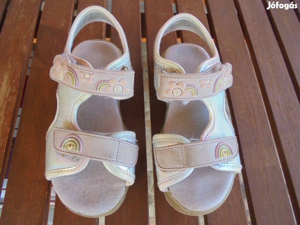 28-29-es tépőzáras villogó talpú lány szandál