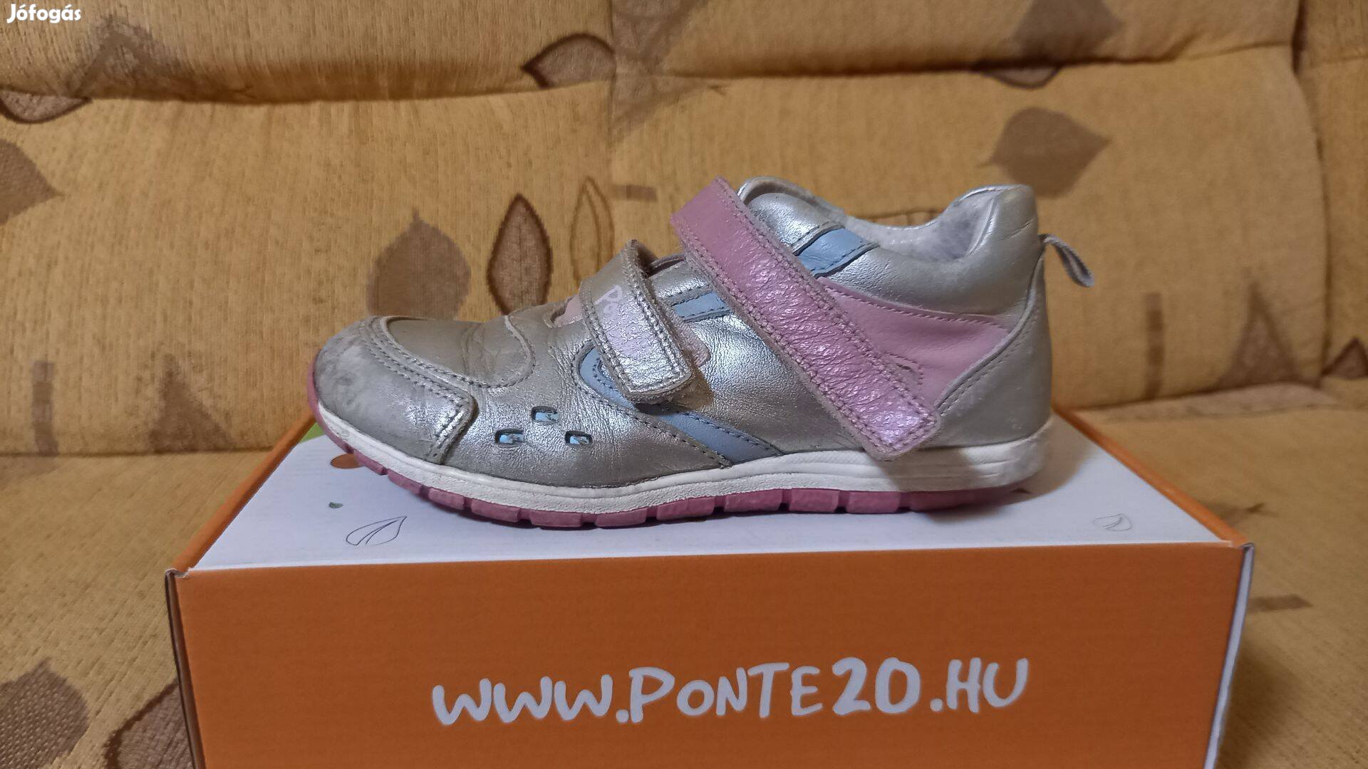 29-es lányos ezüst - rózsaszín gyerek tavaszi őszi cipő Ponte ( 29 )
