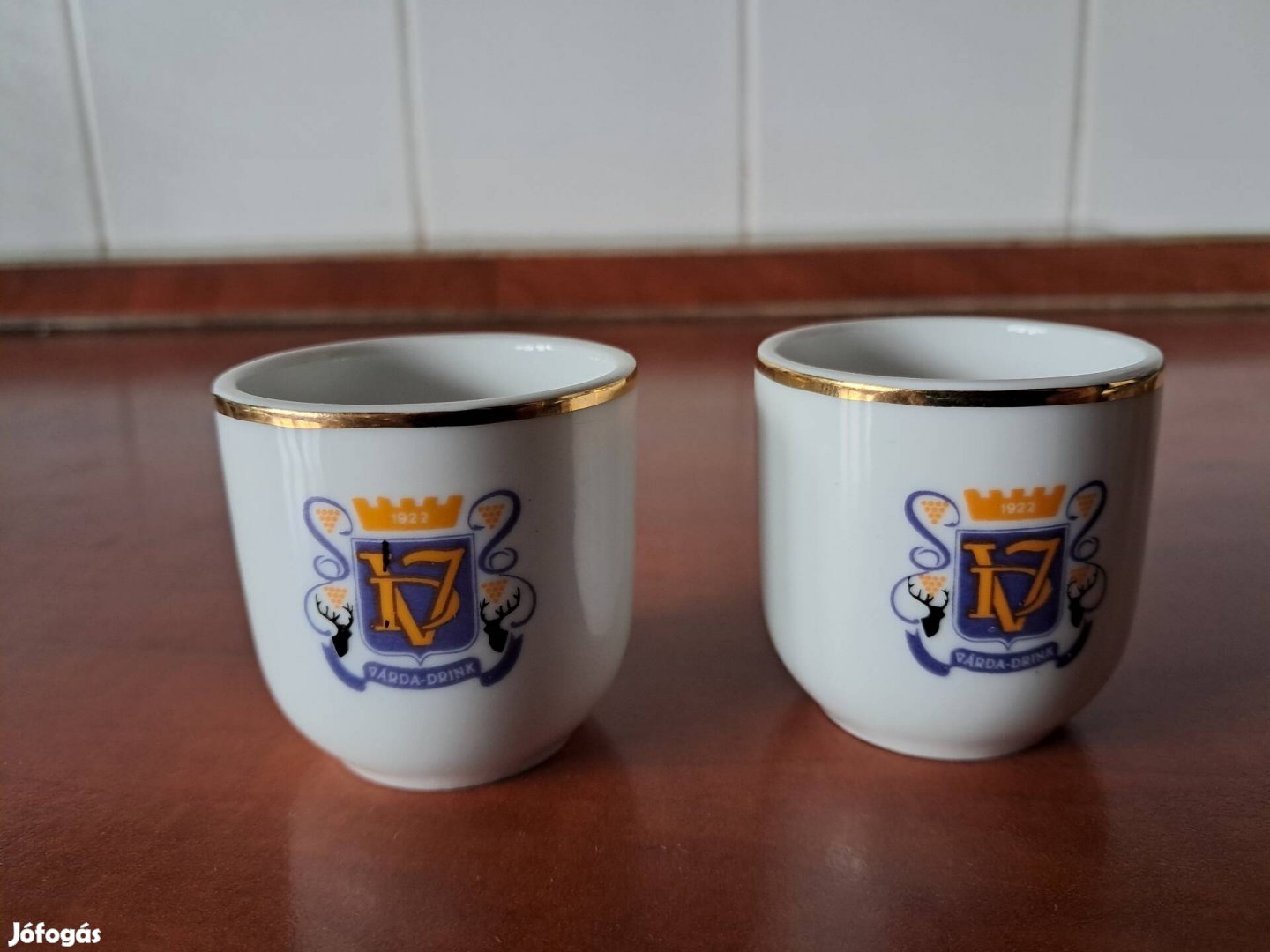 2DB Eredeti Hollóházi Porcelán Pálinkás Pohár
