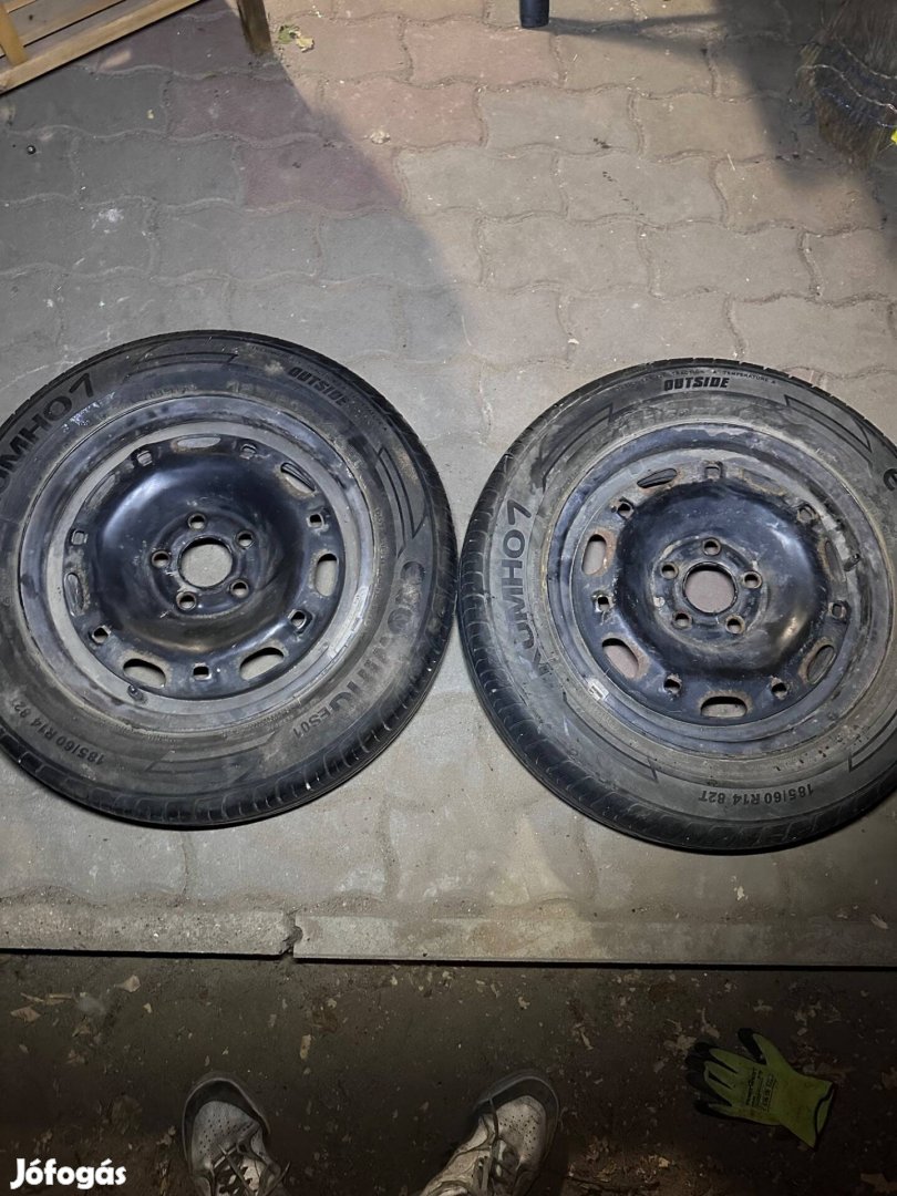 2DB VAG 5x100 lyukosztású 14" használt (gyári felni) lemezfelni