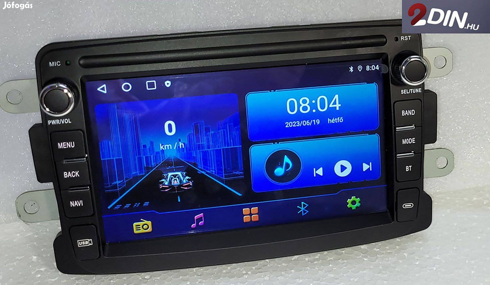 2DIN Fejegység Dacia Renault Android Autóradio 2GB 32GB Carplay