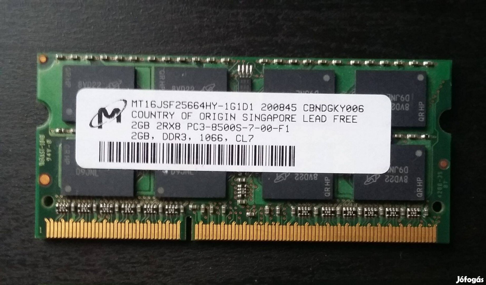 2GB DDR3 1066MHZ notebook ram eladó!