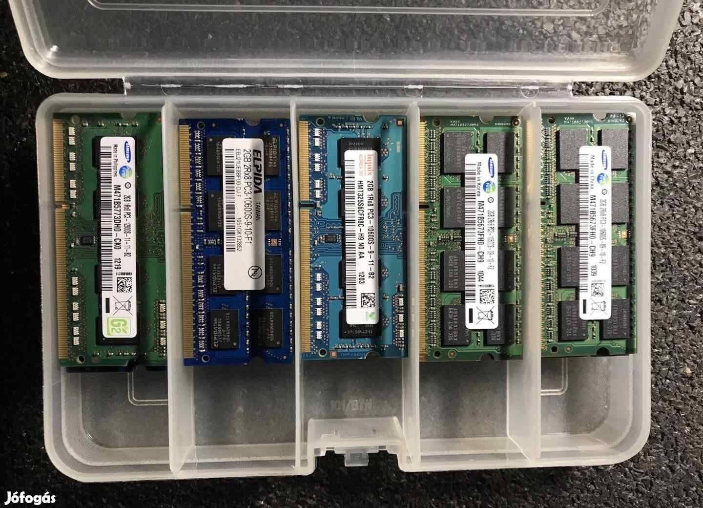 2GB DDR3 laptop memóriák 1066-1600Mhz, tesztelt, hibátlan