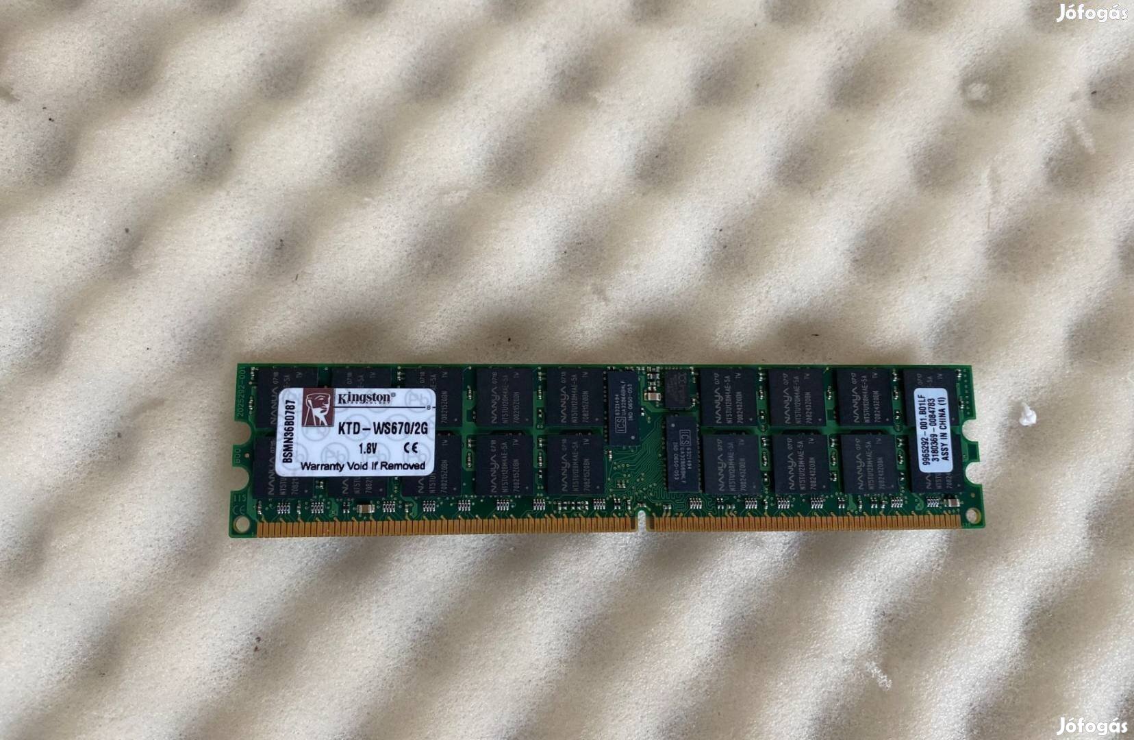 2GB PC2-3200 400MHz DDR2 ram 2GB Ktd-WS670 szerver Ram memória