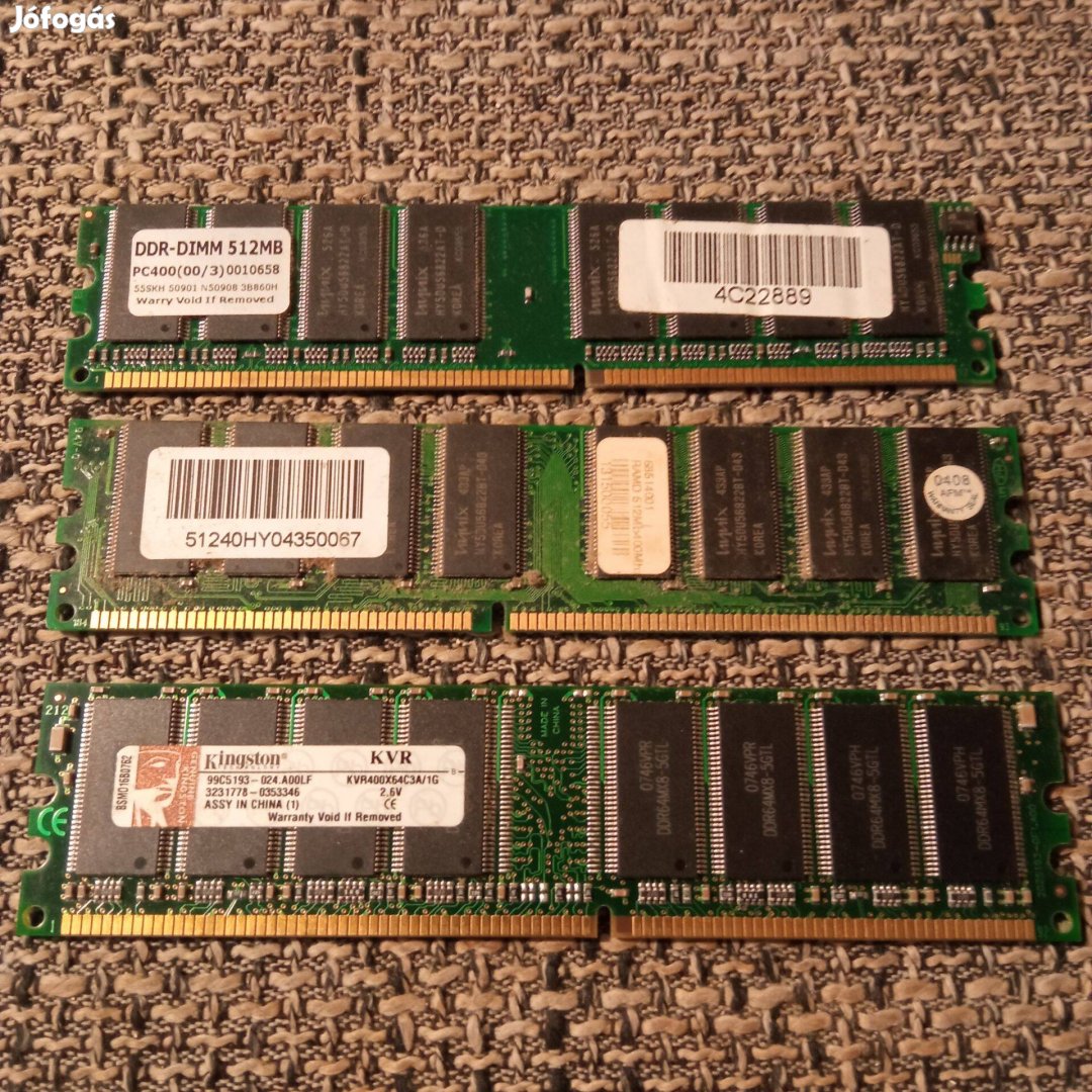 2GB ddr-dimm 400 mhz Ram Memória (2*512+1*1gb)