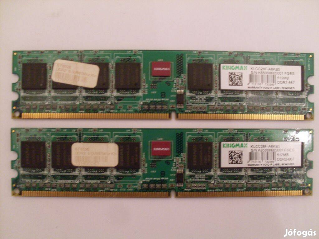 2X512MB Kingmax DDR2-667 RAM egyben eladó