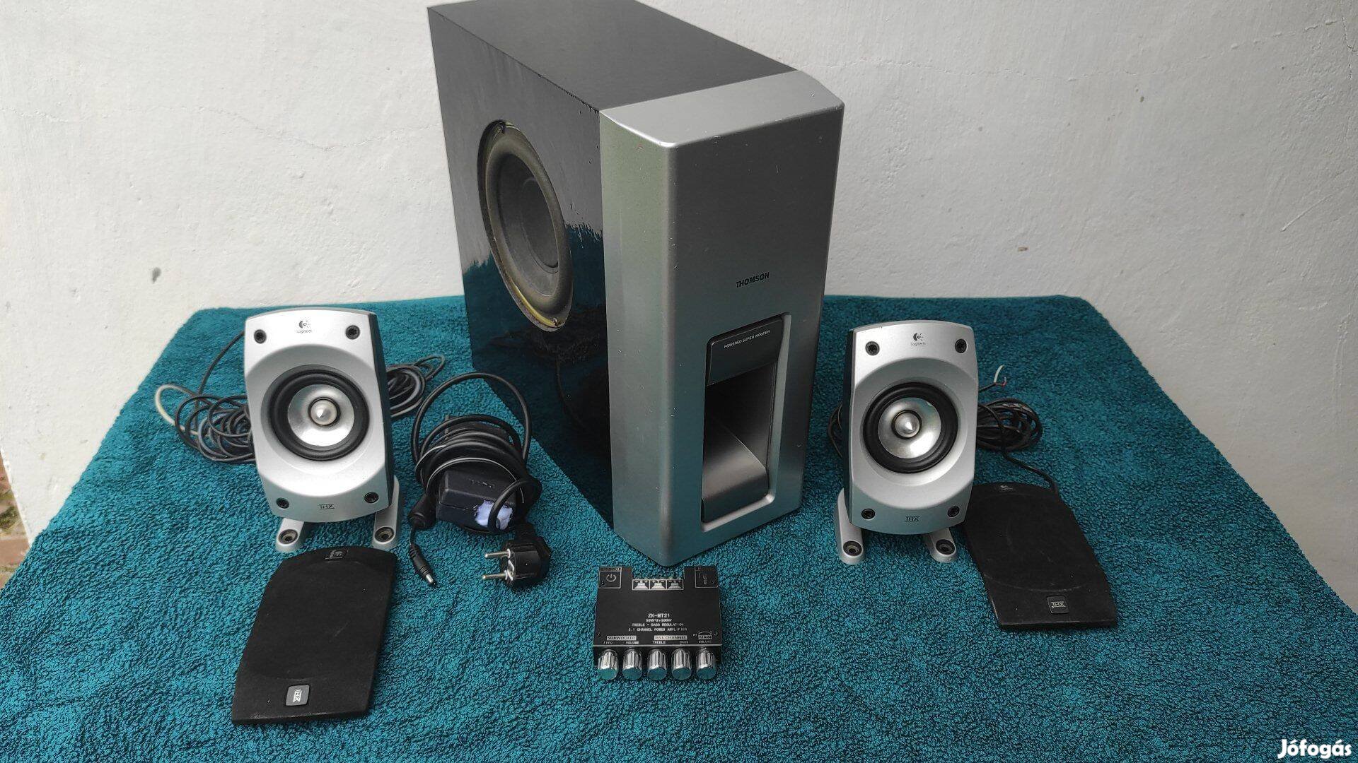 2.1 hangrendszer hangfal erősítő mélyláda