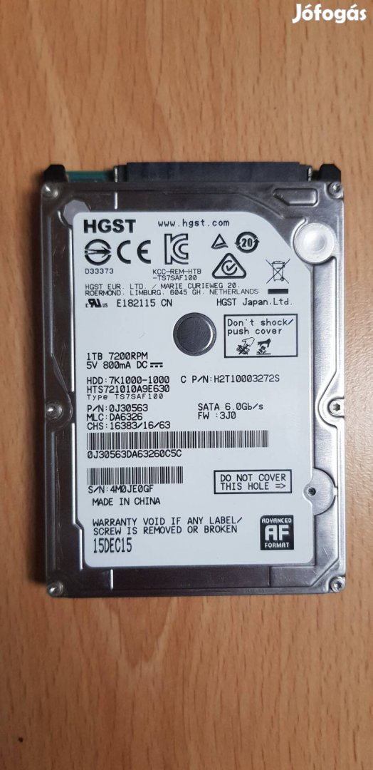 2,5" SATA Laptop HDD winchester 1TB 7200rpm HGST