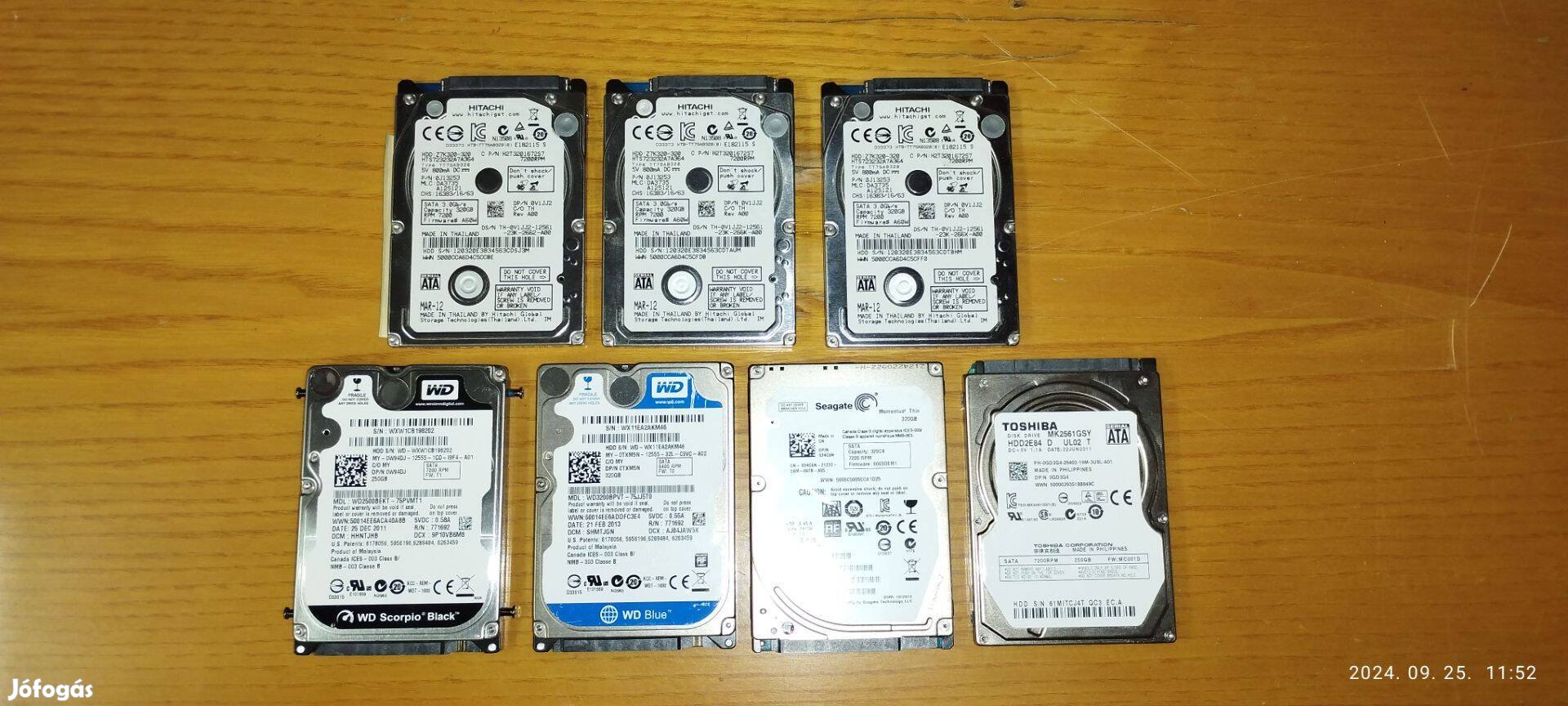 2,5"-os laptop HDD-k