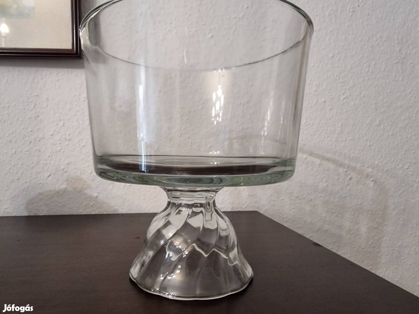 2,5 literes talpas artdeco üveg kehely 