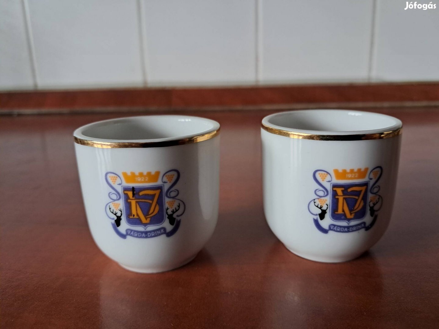 2 DB Hollóházi Porcelán Pálinkás Pohár