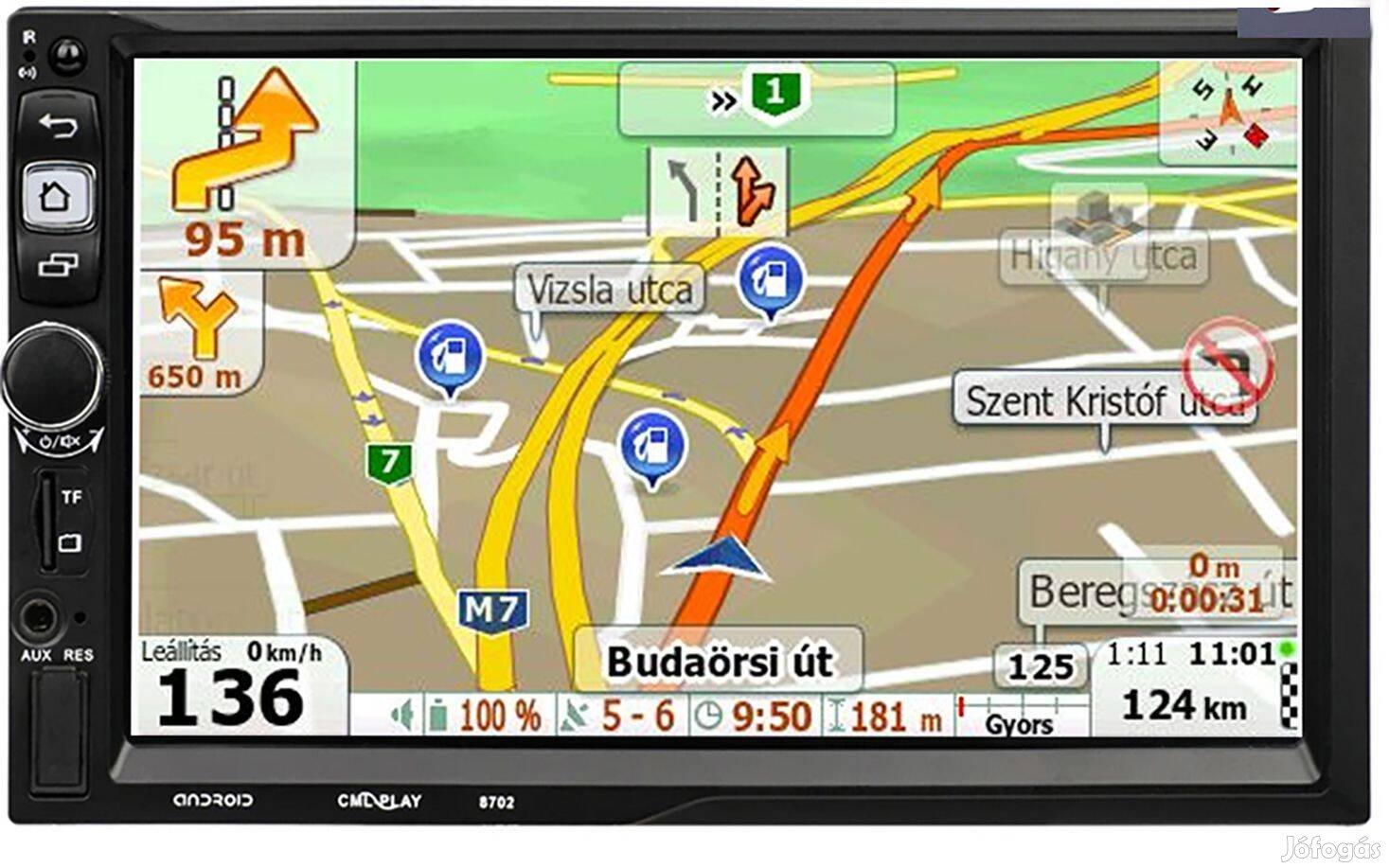 2 DIN 7 Col autórádió CML 8702 Autórádió Fejegység Android GPS Fej