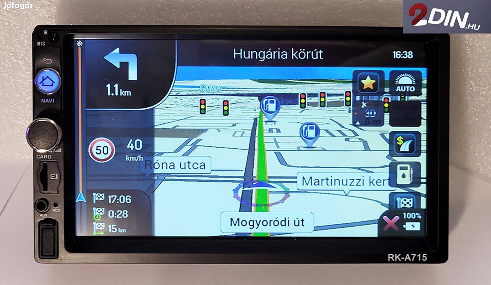 2 DIN autórádió Carplay RKA715 Fejegység 2GB 32GB Android 12