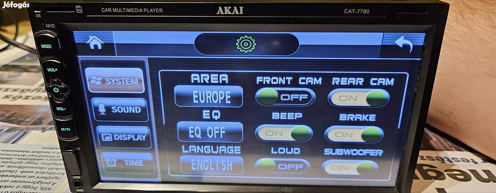 2 DIN hibás fejegység: Akai CAT-7780