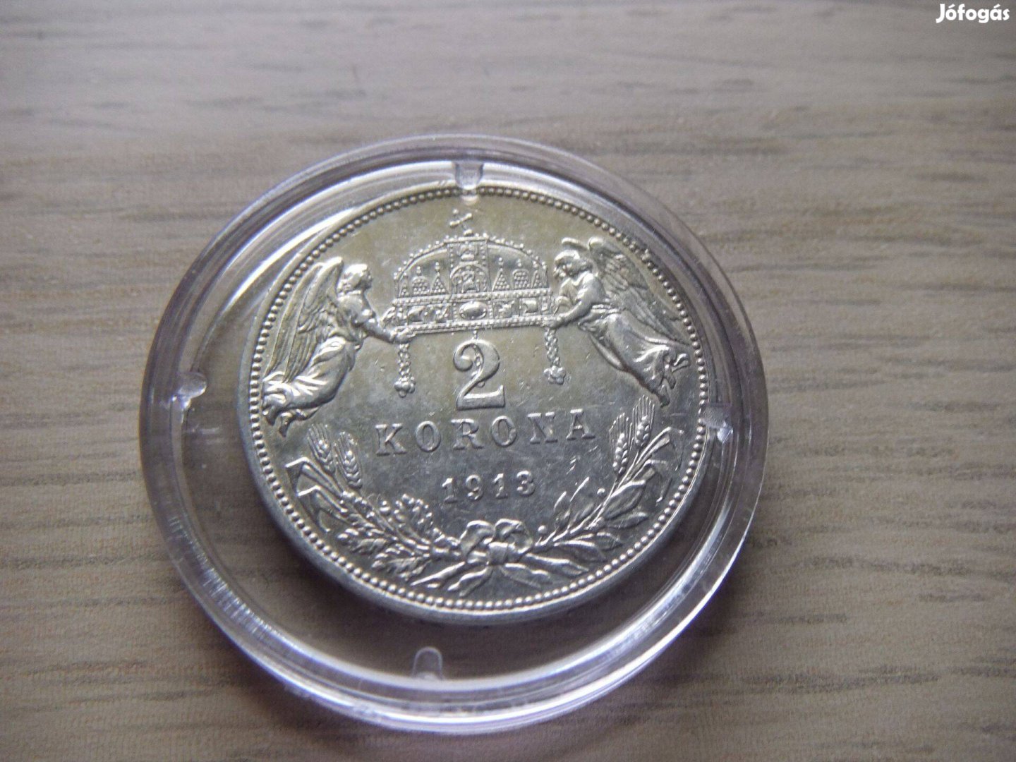 2 Korona 1913 Ezüst emlékérem zárt kapszulában Tanúsítvány