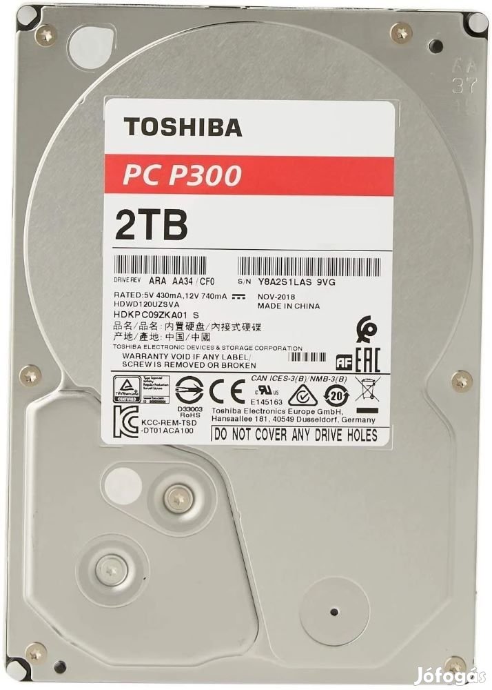 2 TB Toshiba 3.5" HDD HDWD220UZSVA