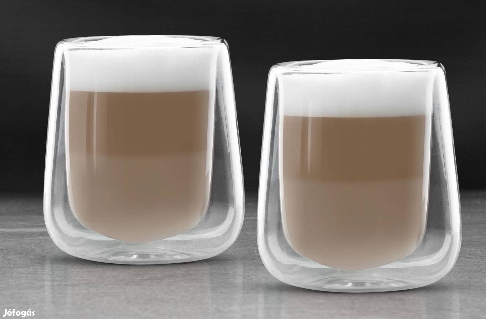 2 darab termo pohár duplafalú üveg csésze tea latte kávé - 300 ml