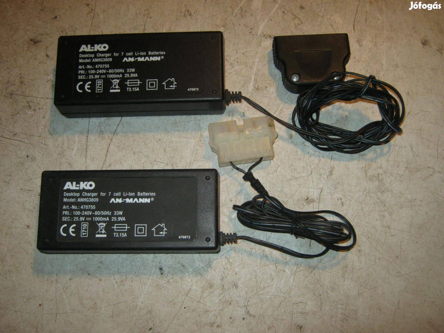 2 db AL-KO Anhg3809 akkutöltő