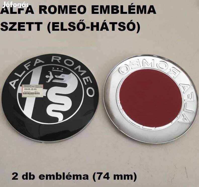 2 db Alfa Romeo embléma csomagtartó + motorháztető logó
