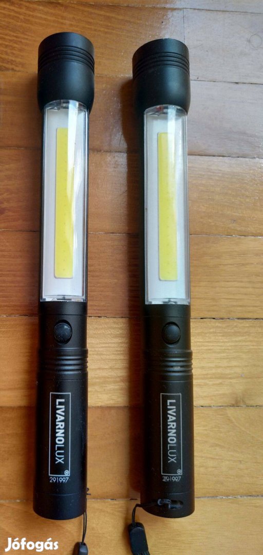2 db COB LED aluminium elemlámpa 3 db AAA micro ceruza elemmel működik