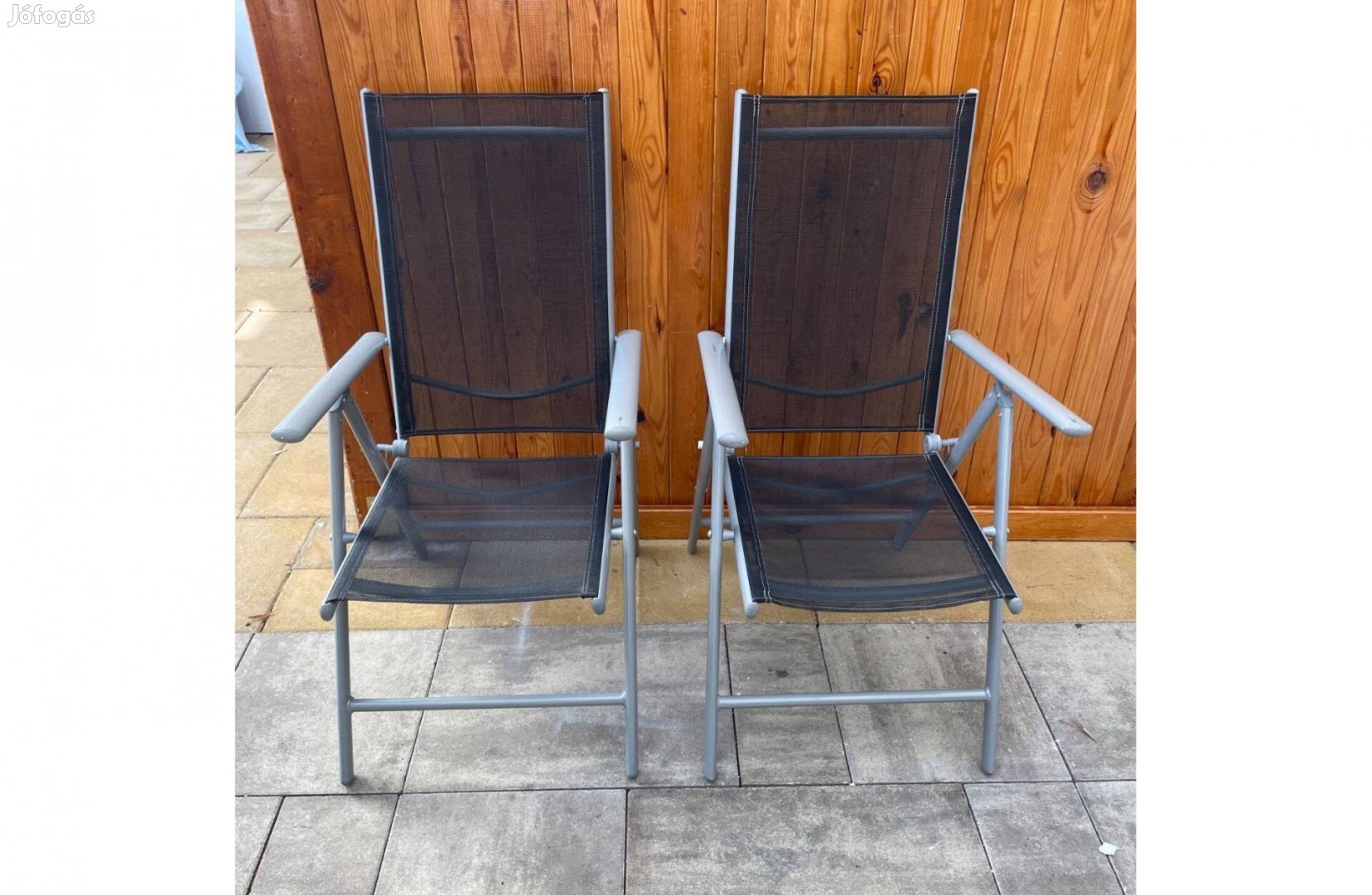 2 db Erős Alu Textil Kerti szék Összecsukható Dönthető