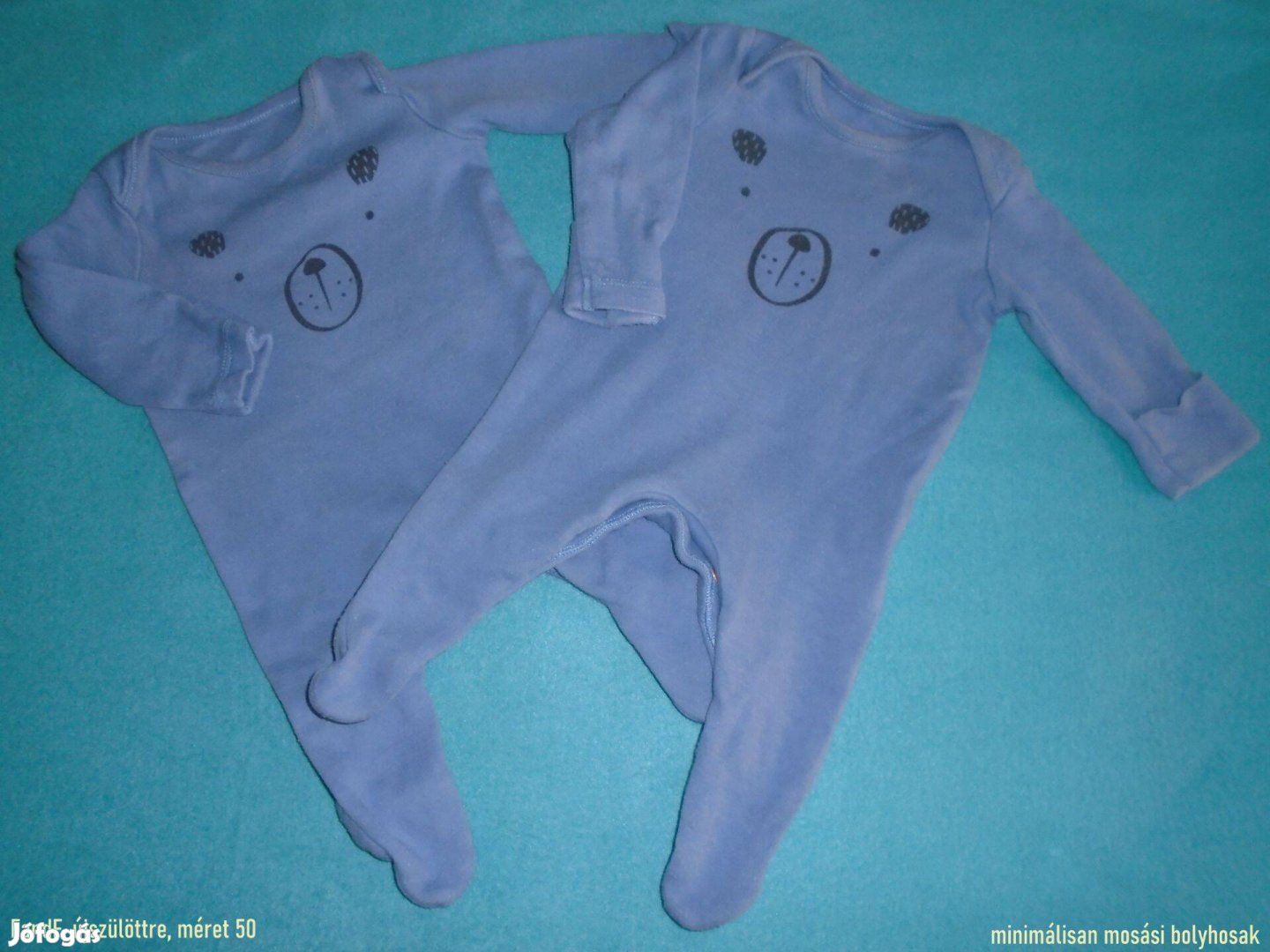 2 db FF maci mintás rugdalózó újszülöttre méret 50 kék színű
