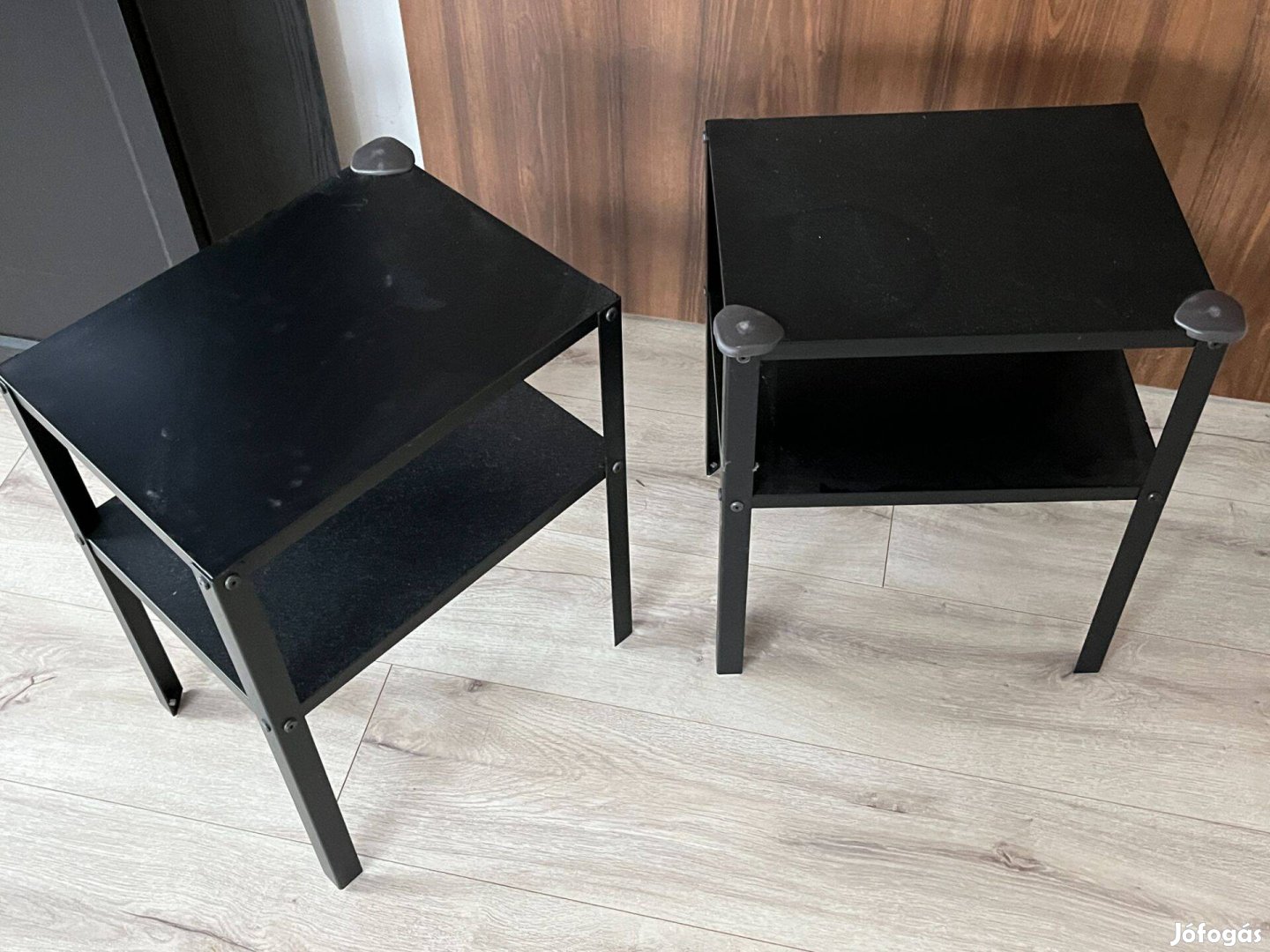 2 db IKEA Éjjeliszekrény, fekete, 37x28 cm fém szétszerelhető szekrény